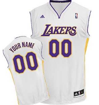 Men & Youth Customized Los Angeles Lakers White Jersey